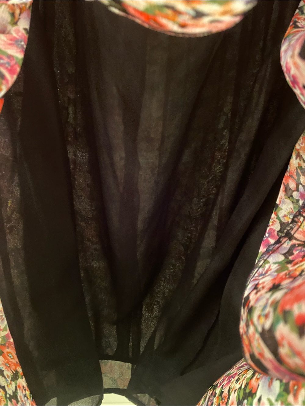 Danny & nicole women’s Floral Chiffon Dress with Black Yoke - Picture 4 of 6